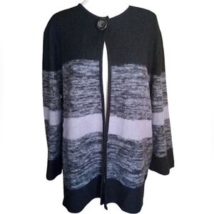 Tally Ho Long Sleeve Open Front One Button Cardigan Size XL 100% Wool